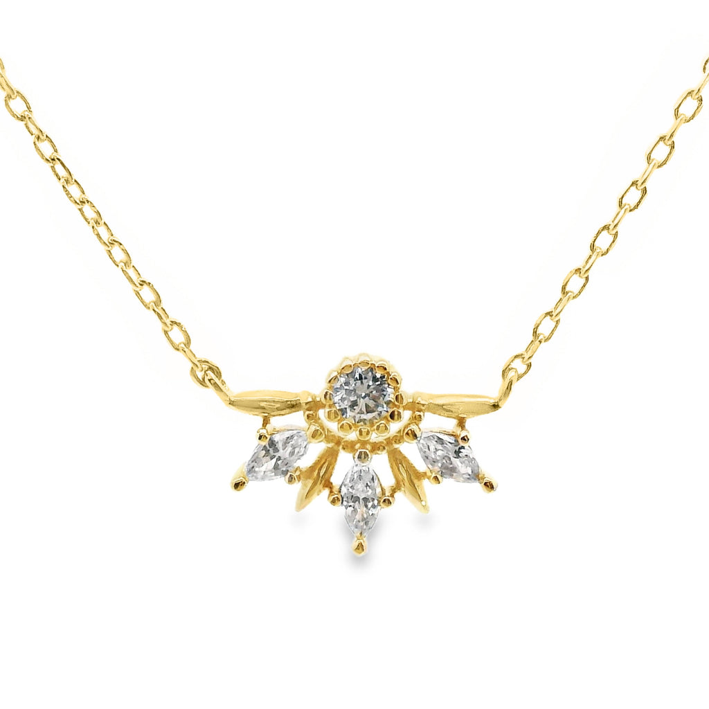 Aime-Toi 18ct Gold Plated And Cubic Zirconia Set Necklace