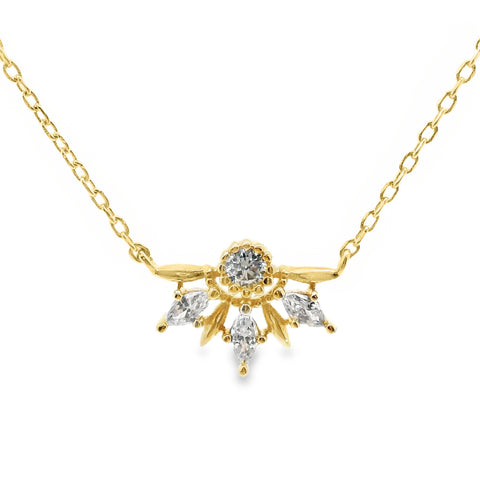 Aime-Toi 18ct Gold Plated And Cubic Zirconia Set Necklace