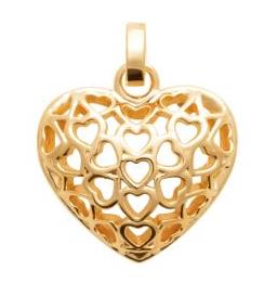 Aime-Toi 18ct Gold Plated Open Heart Filigree Pendant