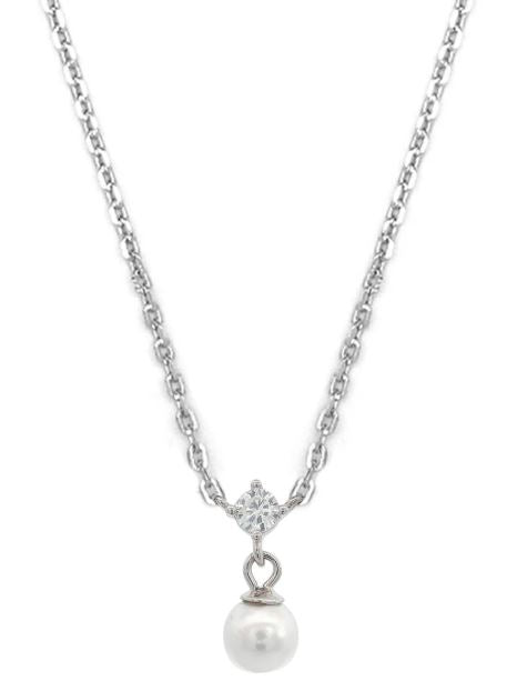 Georgini Adagio Touch Of Sparkle Pearl Necklace Silver