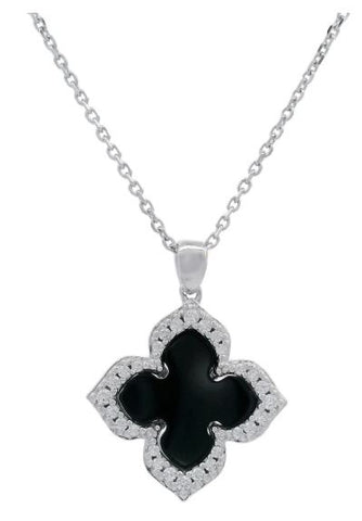 Georgini Midnight Velvet Black Agate Fairwater Pendant Silver