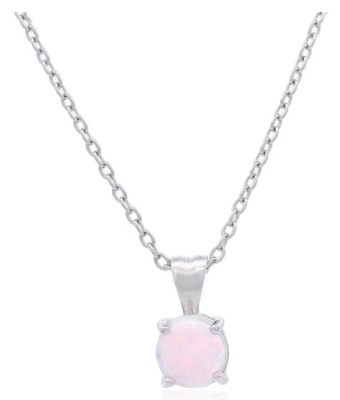 Georgini Wisteria Created Opal Pendant Silver