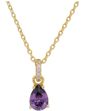 Georgini Wisteria Pendant Amethyst CZ Gold