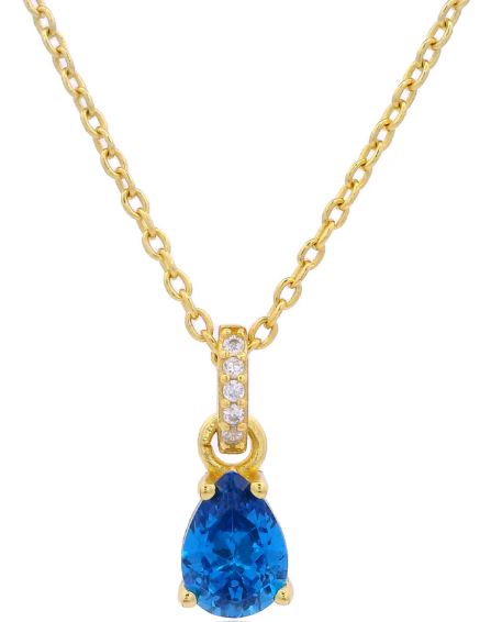 Georgini Wisteria Pendant Blue Topaz CZ Gold
