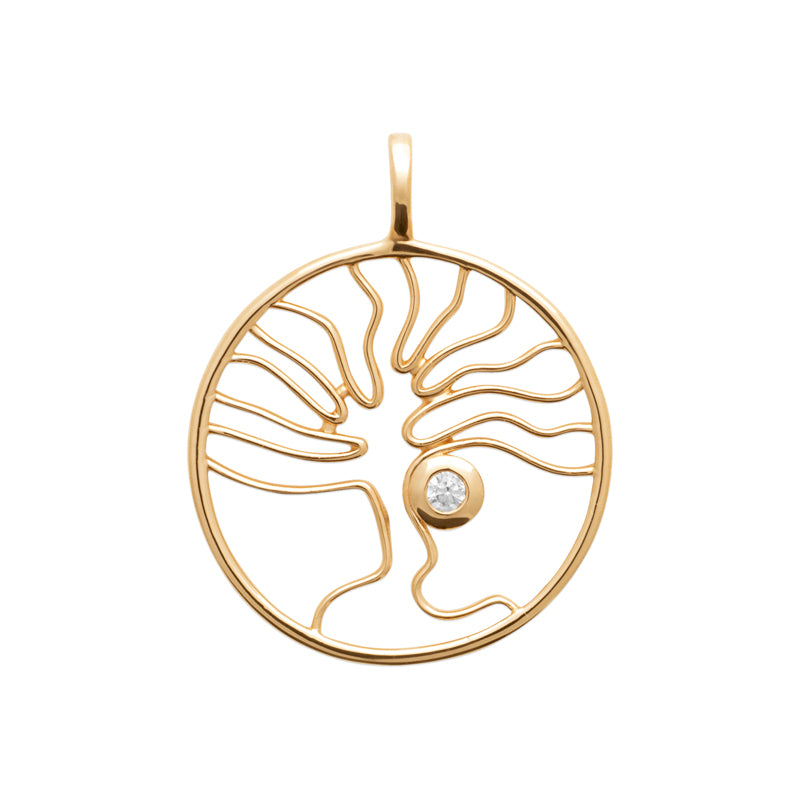 18ct Yellow Gold Plated Tree Of Life Pendant