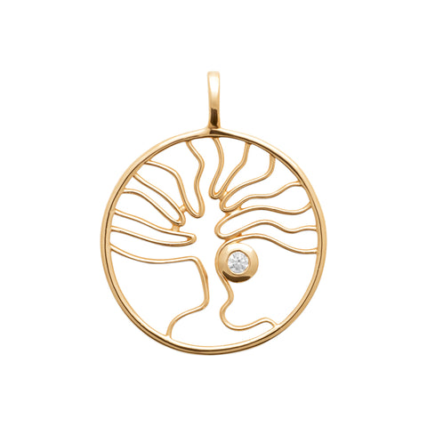 18ct Yellow Gold Plated Tree Of Life Pendant