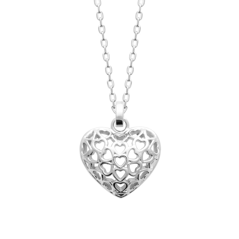 Sterling Silver Heart Of Hearts Pendant On 45cm Chain