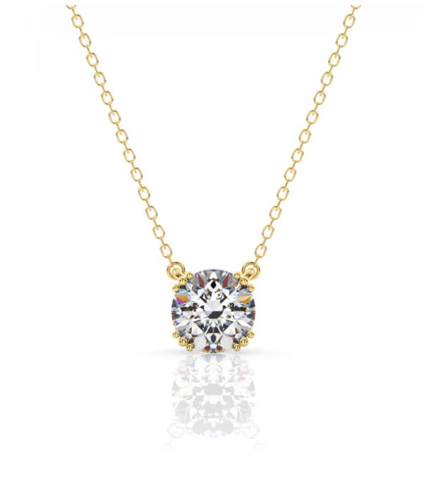 Georgini Elegant Essentials 6.5mm Round Hidden Halo Gold Pendant