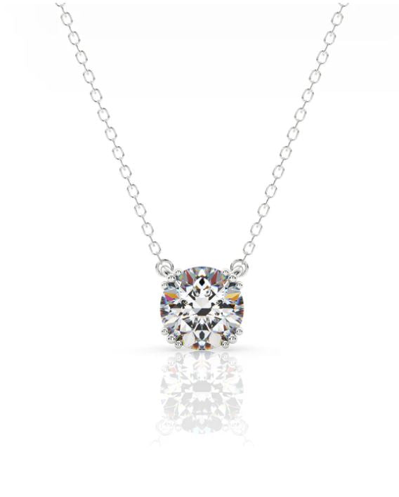 Georgini Elegant Essentials 6.5mm Round Hidden Halo Silver Pendant