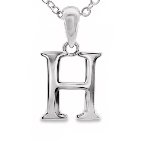 Sterling Silver Letter H Pendant