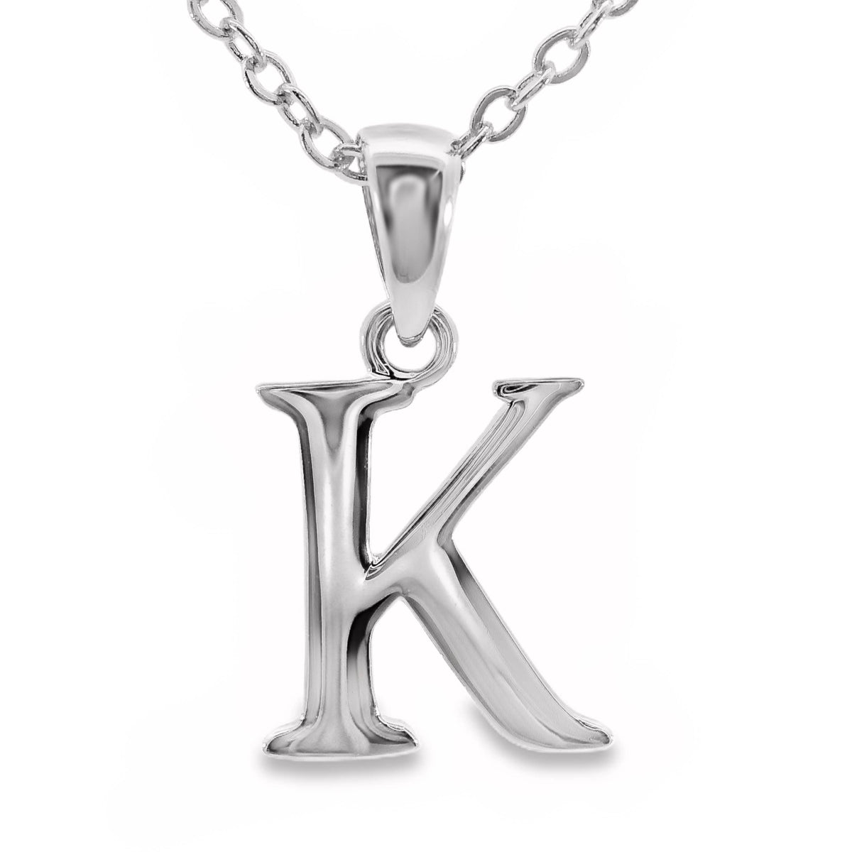 Sterling Silver Letter K Pendant