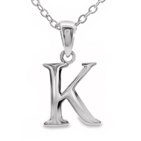 Sterling Silver Letter K Pendant