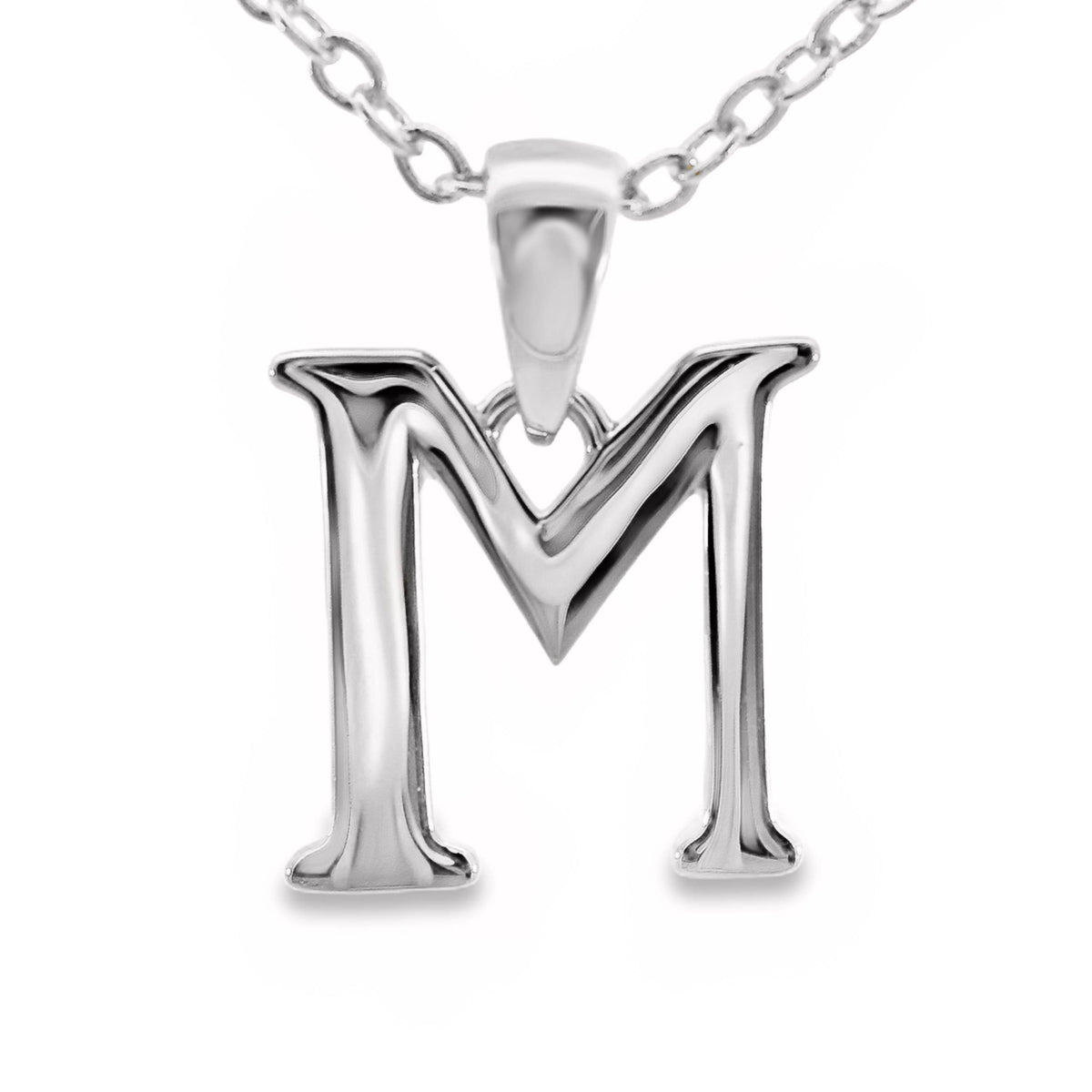 Sterling Silver Letter M Pendant