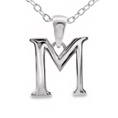Sterling Silver Letter M Pendant