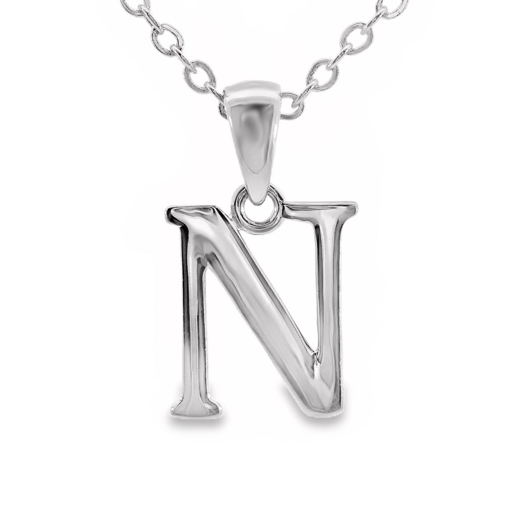 Sterling Silver Letter N Pendant