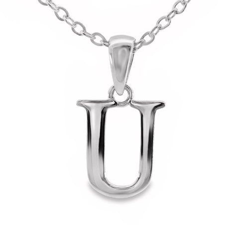 Sterling Silver Letter U Pendant