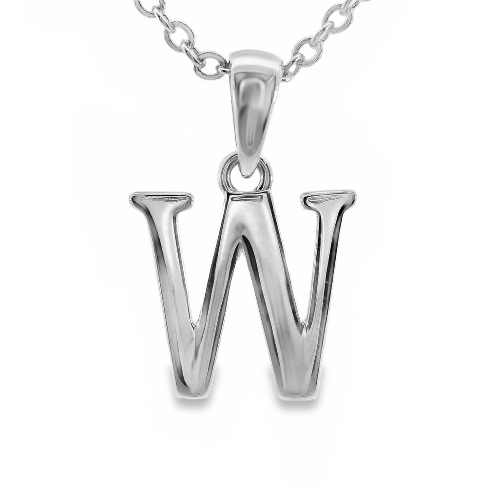Sterling Silver Letter W Pendant