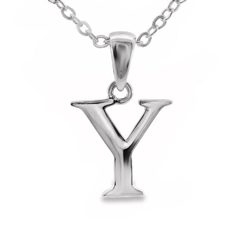 Sterling Silver Letter Y Pendant