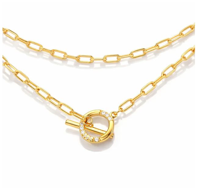 Georgini Alchemy Paperclip Fob Necklace Gold