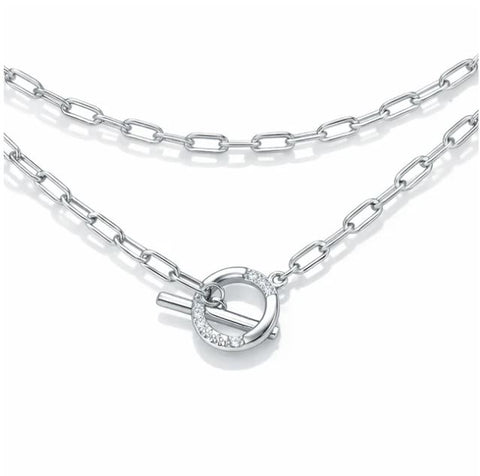 Georgini Alchemy Paperclip Fob Necklace Silver