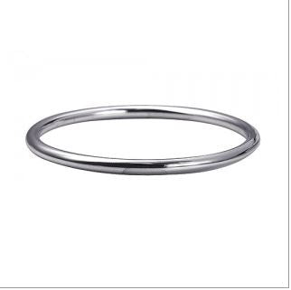 Sterling Silver Round Solid Golf Bangle 4mm