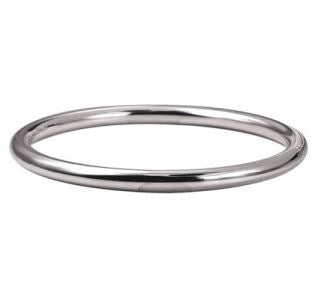 Sterling Silver Round Solid Golf Bangle 5mm