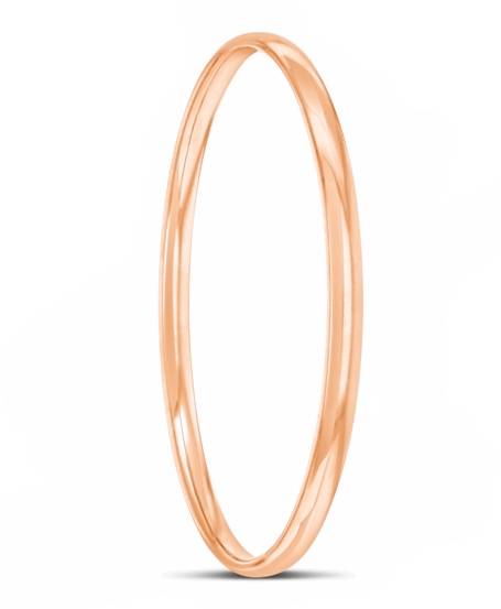 9ct Rose Gold Silver Filled Half Round Bangle 4.5mm