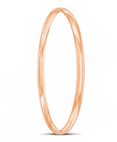 9ct Rose Gold Silver Filled Half Round Bangle 4.5mm