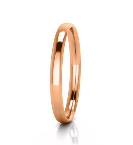 9ct Rose Gold Silver Filled Half Round Bangle 7.5mm