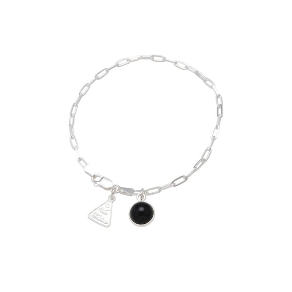 VT FINE CLIP CHAIN BRACELET WITH BLACK ONYX