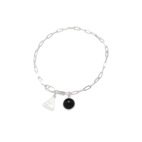 VT FINE CLIP CHAIN BRACELET WITH BLACK ONYX