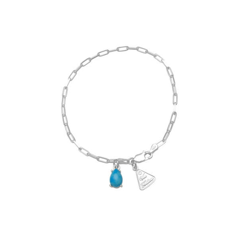 VT CLIP CHAIN BRACELET WITH PEAR TURQUOISE