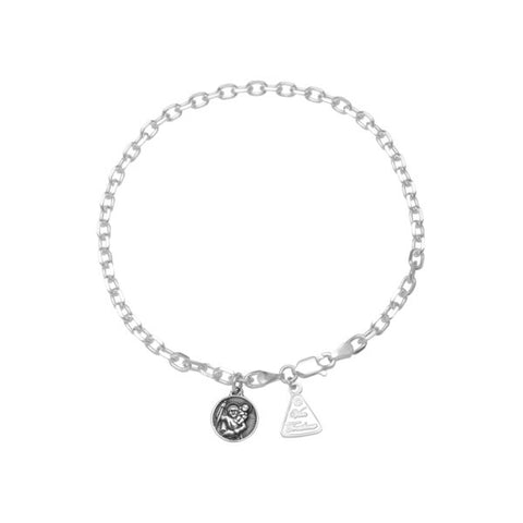 VT DIAMOND CUT BELCHER ANKLET/BRACELET WITH RELIGIOUS CHARM