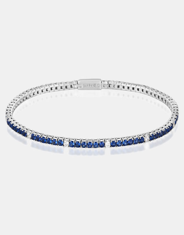 Georgini Milestone Sapphire Nano And CZ 2mm Tennis Bracelet