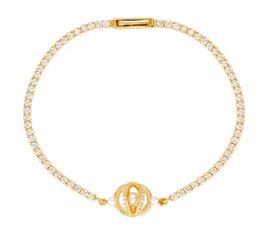 Georgini Majesty Freshwater Pearl And Cubic Zirconia Bracelet Gold Plated