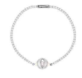 Georgini Majesty Freshwater Pearl And Cubic Zirconia Bracelet Silver