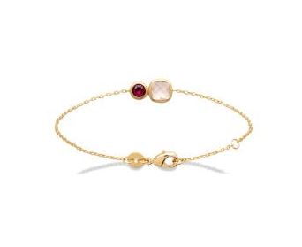 Aime-Toi 18ct Gold Plated Bezel Set Synthetic Gemstone Bracelet