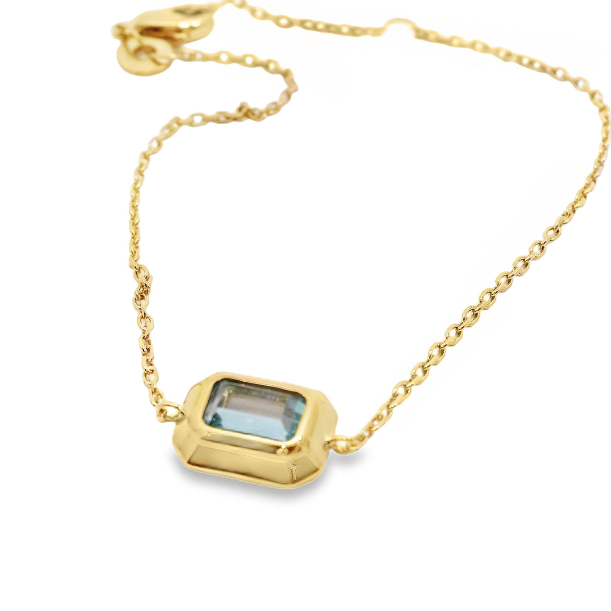 Aime-Toi 18ct Gold Plated Bezel Set Synthetic Gemstone Bracelet