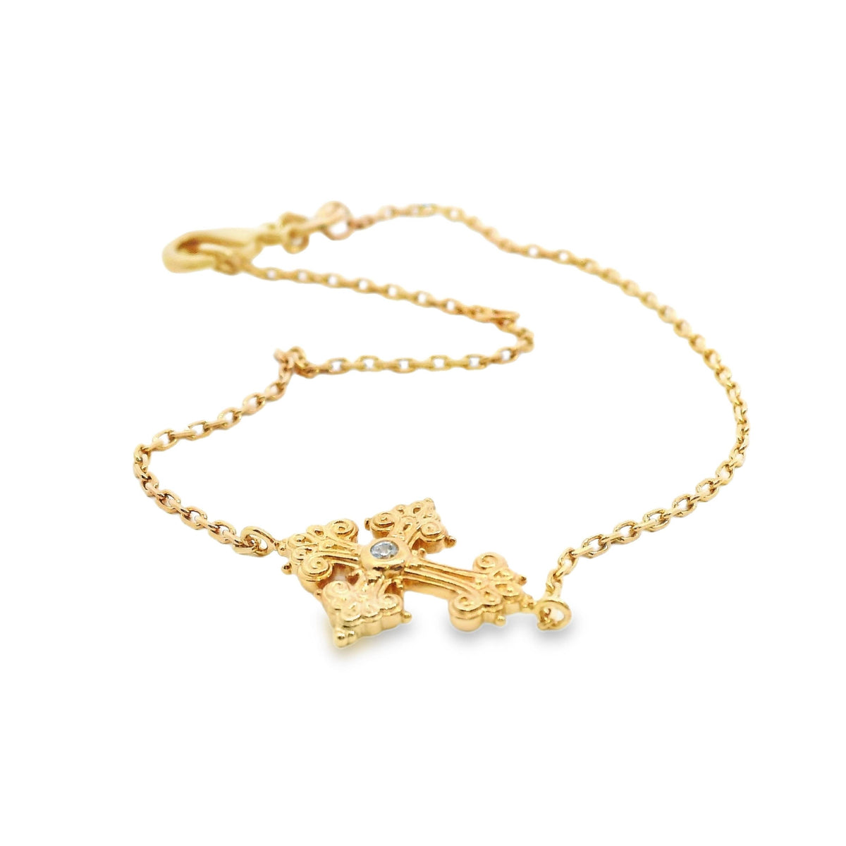 Aime-Toi 18ct Gold Plated Cross Detail Bracelet