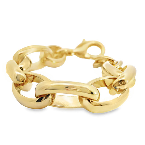 AIME-TOI 18ct Gold Plated Large Oval Link Bracelet 19cm