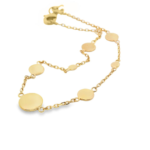 Aime-Toi 18ct Gold Plated Multi Disc Bracelet