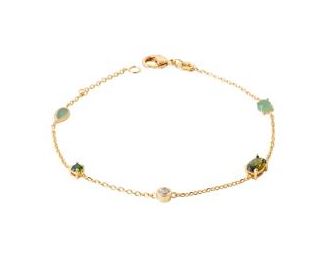 Aime-Toi 18ct Gold Plated Multi Synthetic Gemstone Bracelet