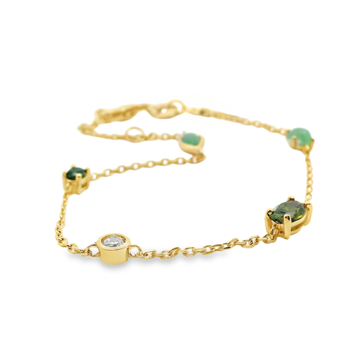 Aime-Toi 18ct Gold Plated Multi Synthetic Gemstone Bracelet
