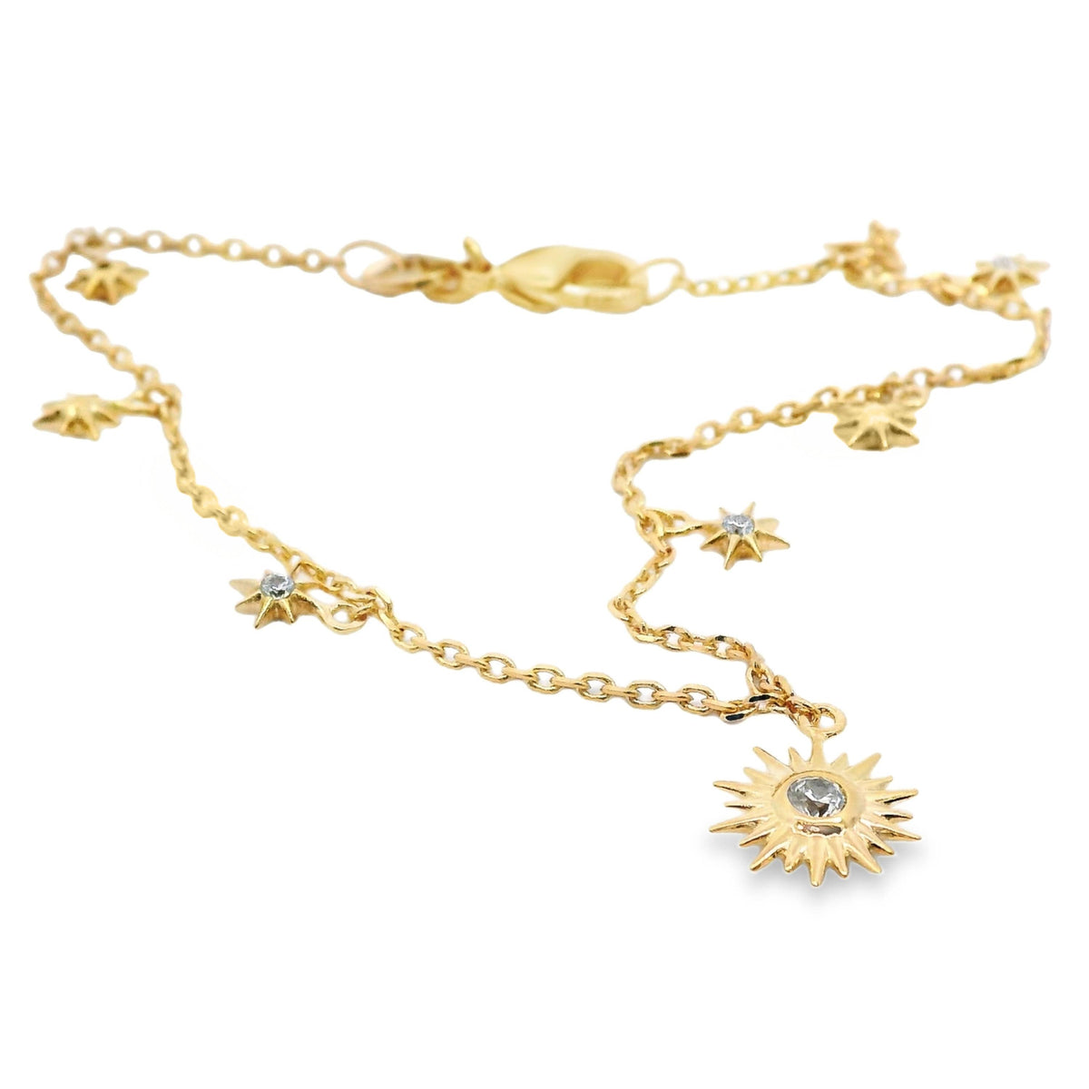 Aime-Toi 18ct Gold Plated Star And Sun Bracelet