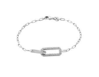 Aime-Toi Cubic Zirconia Double Rectangle Bracelet