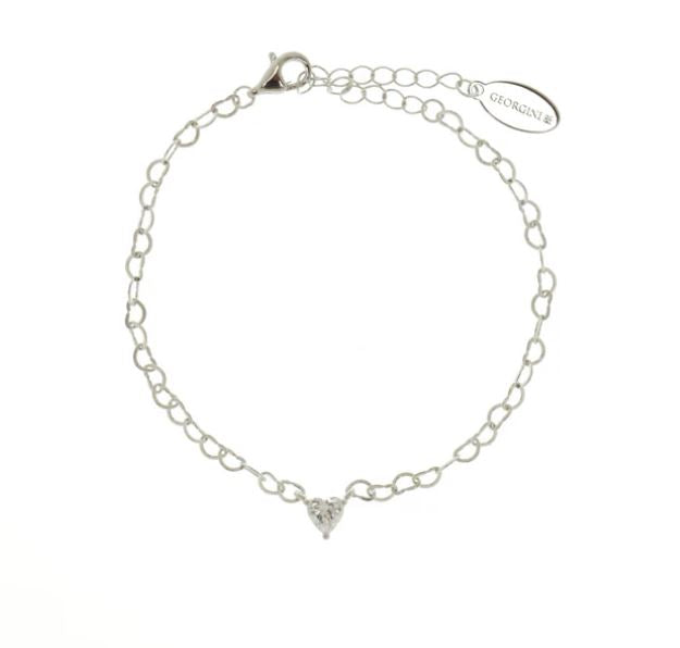 Sweetheart Heart Chain Bracelet Silver