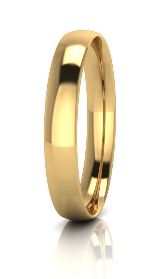 9ct Yellow Gold Silver Filled Half Round Bangle 12mm