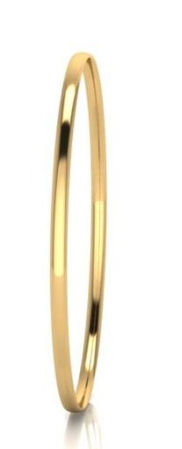 9ct Yellow Gold Silver Filled Half Round Bangle 3mm