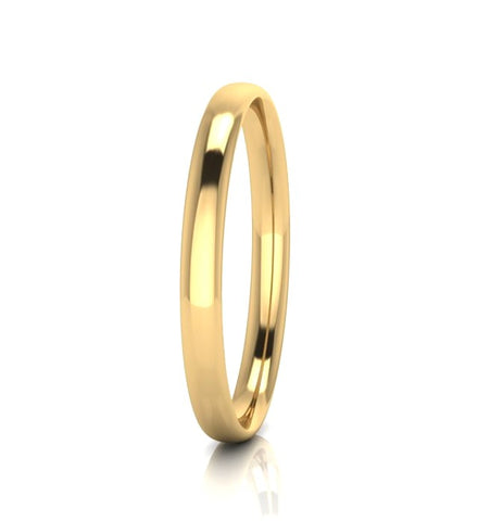 9ct Yellow Gold Silver Filled Half Round Bangle 9mm