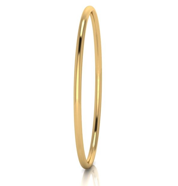 9ct Yellow Gold Silver Filled Golf Bangle 3mm